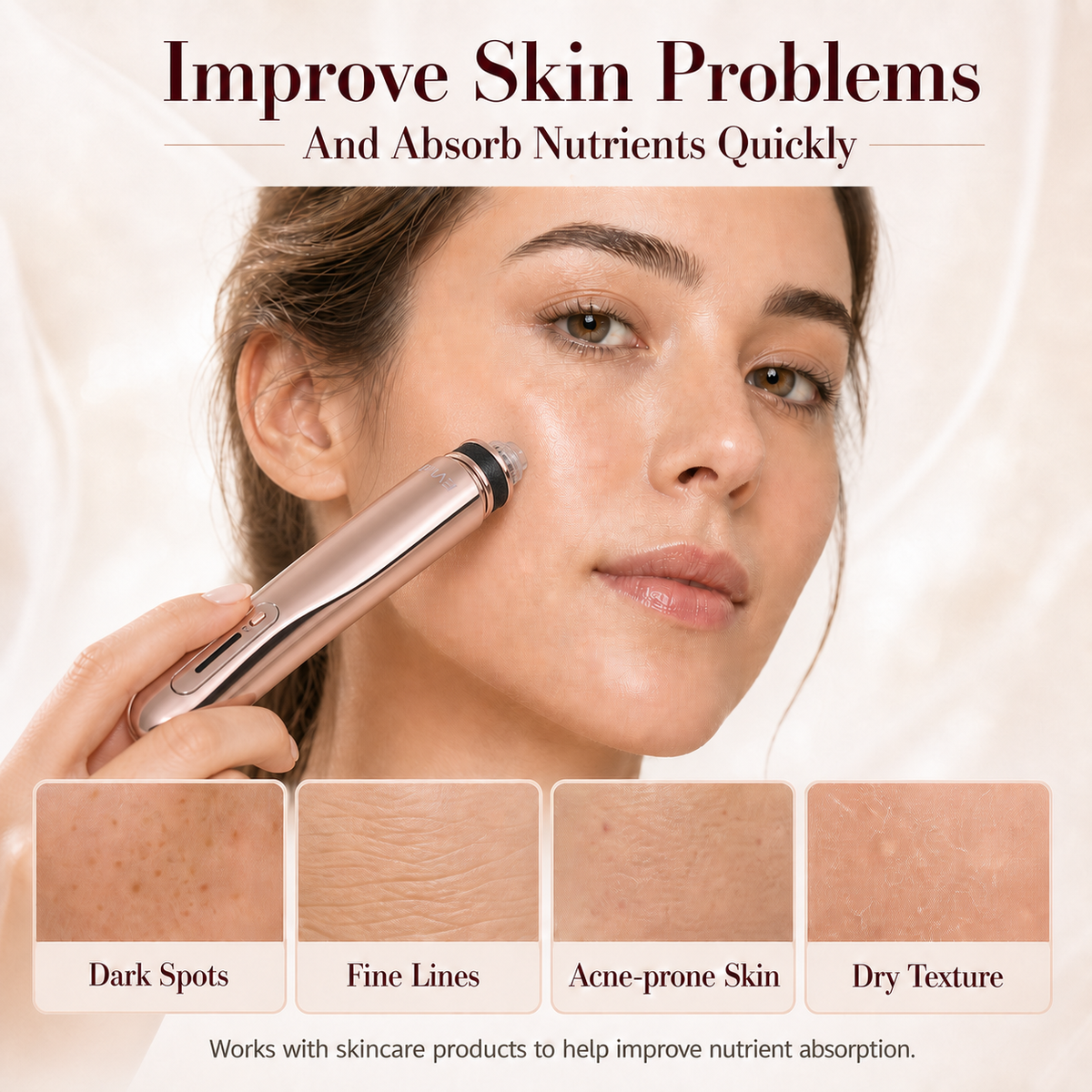 Beautyfish W5 Portable Serum Applicator, Even Coverage,A smarter way to apply every serum step.