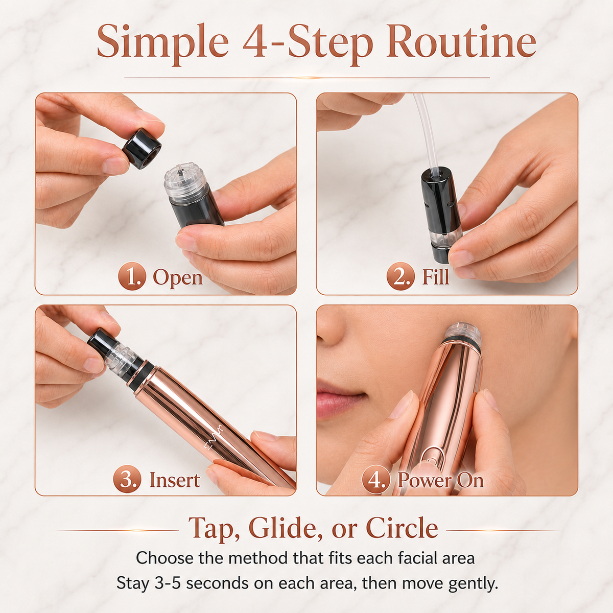 Beautyfish W5 Portable Serum Applicator, Even Coverage，A smarter way to apply every serum step.